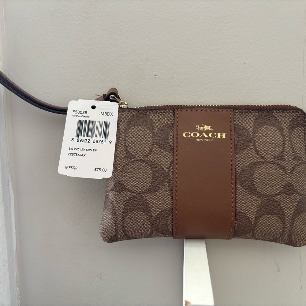 Coach Brown Wristlet